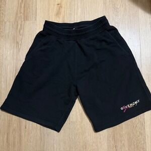 Givenchy Embroidered Logo Sweat Shorts – Men's Size S – Black